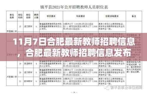 11月7日合肥最新教师招聘信息揭秘,教育领域的职业机遇探寻
