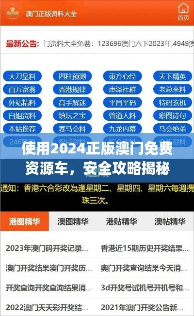 使用2024正版澳门免费资源车,安全攻略揭秘_SEF820.06版本