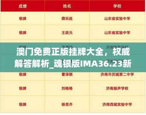 澳门免费正版挂牌大全，权威解答解析_魂银版IMA36.23新版