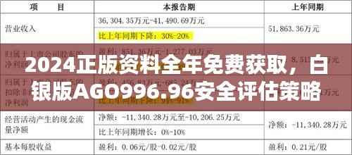 2024正版资料全年免费获取,白银版AGO996.96安全评估策略一览