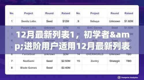 初学者与进阶用户任务完成指南，12月最新列表1技能掌握攻略