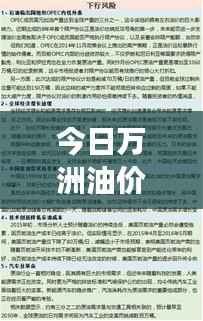 今日万洲油价动态解析,最新消息、市场动态及影响因素探讨