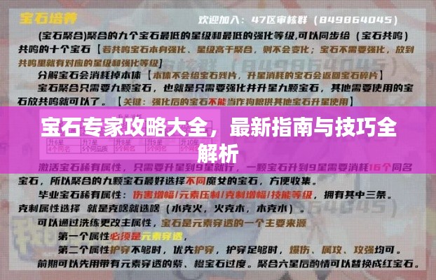 宝石专家攻略大全,最新指南与技巧全解析