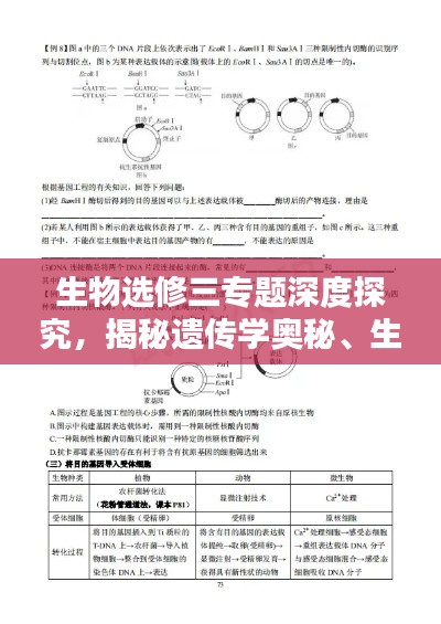 生物选修三专题深度探究,揭秘遗传学奥秘、生物技术与应用领域探索